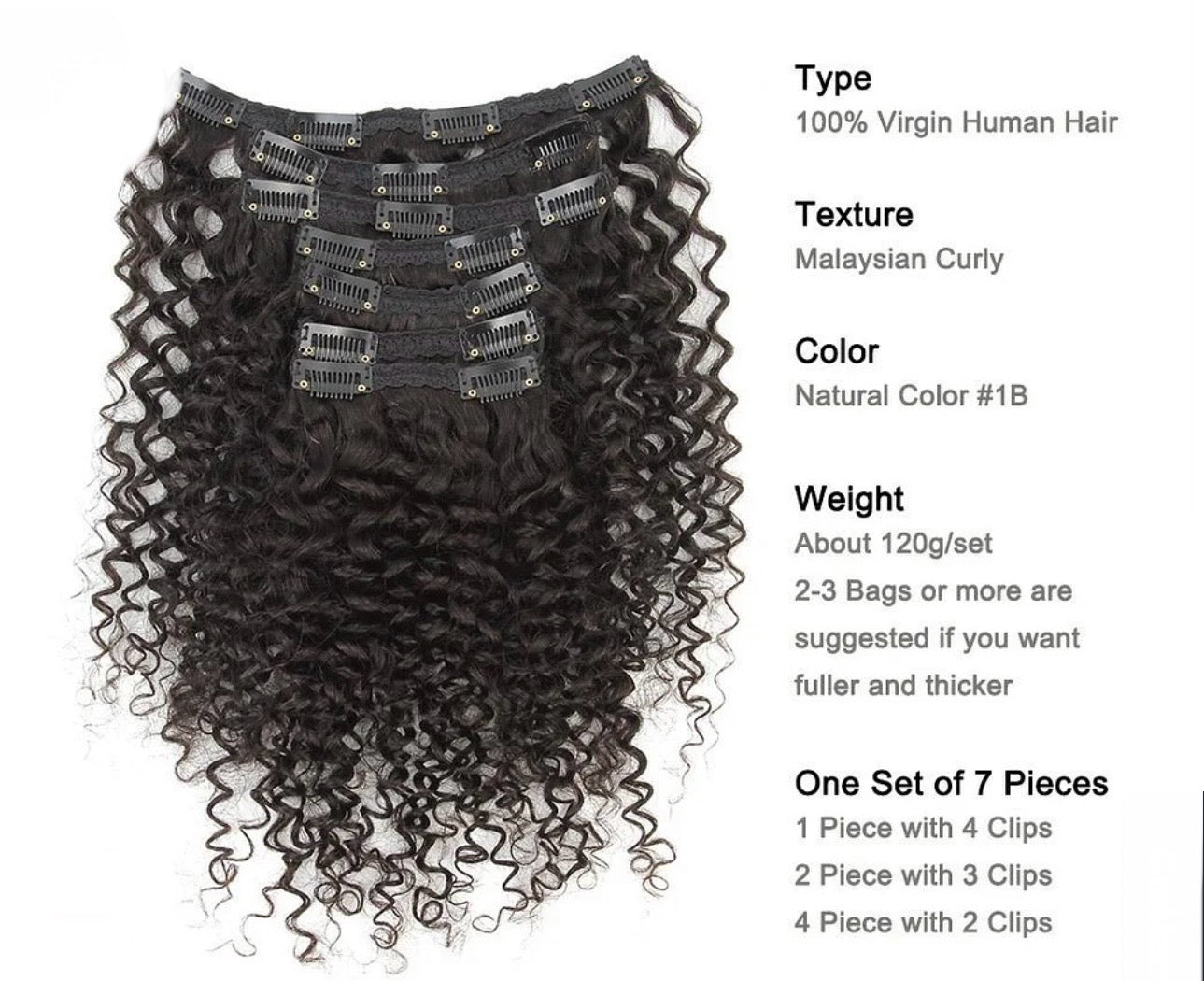 Malaysian Curly Clip-Ins