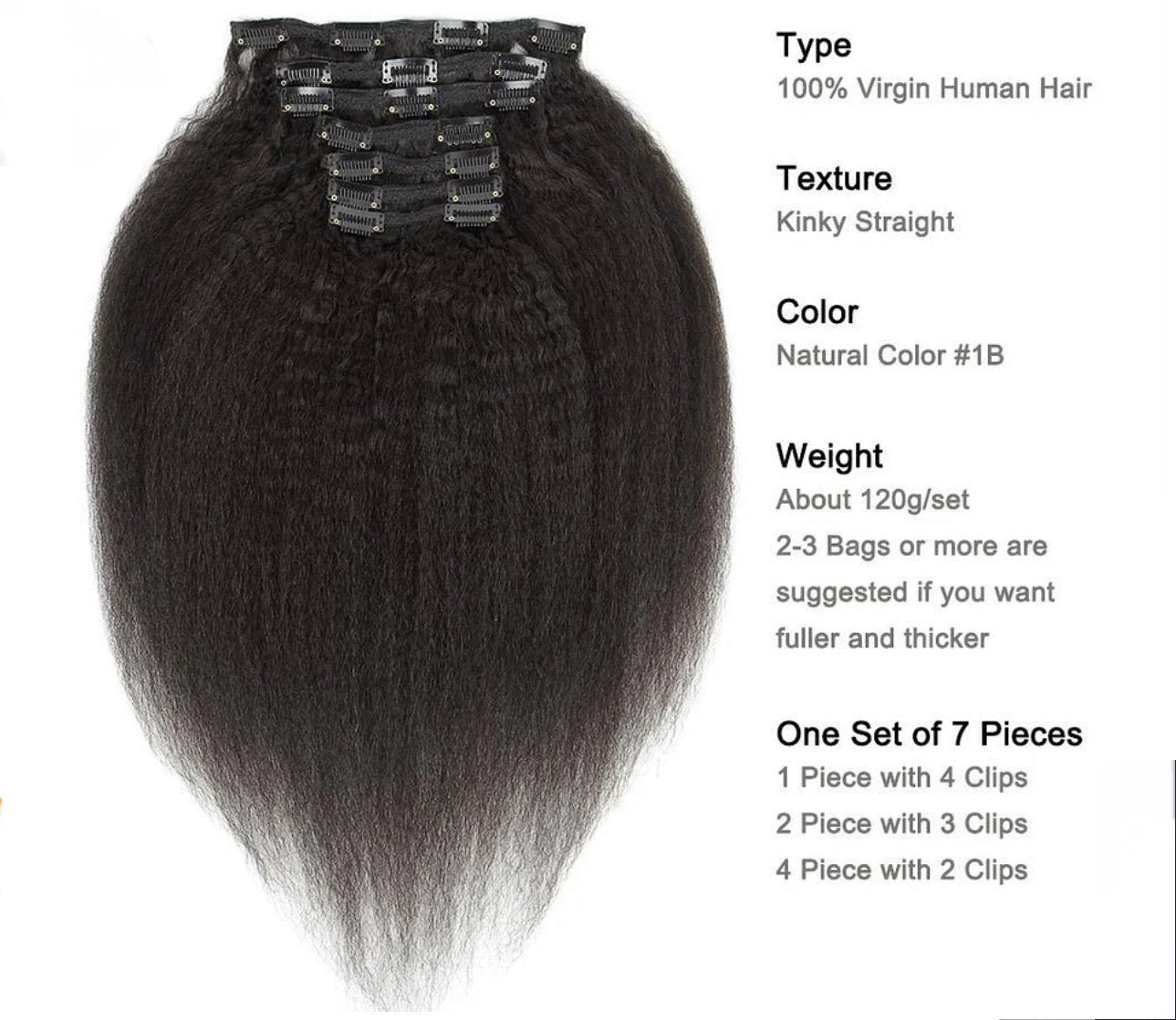 Kinky Straight Clip-Ins