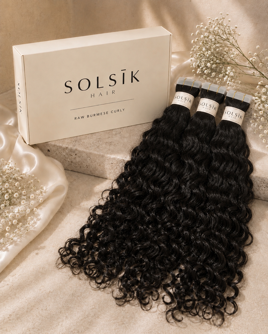 Raw Burmese Curly Tape-Ins